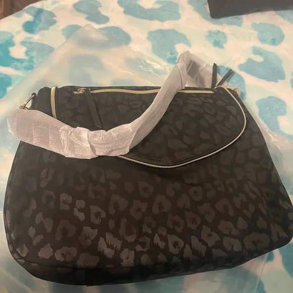 Stella & Dot | Bags | Lady Boss Hoboblack Leopard Print Nip 